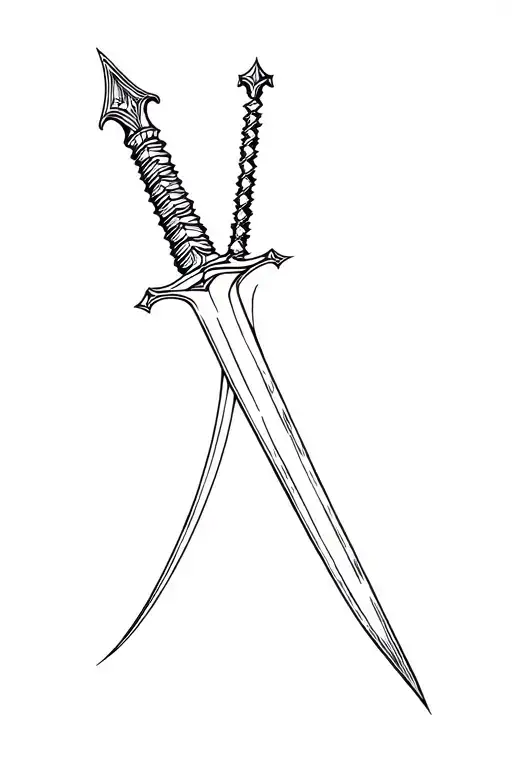 Dagger Tattoo Sai Swords