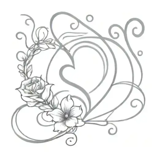 Cat Remembrance Tattoo Including Paw Prints And Infinity Heart