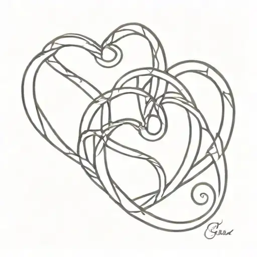 A Minimalist Design Of Intertwined Hearts Symbolizing Eternal Love And Connection