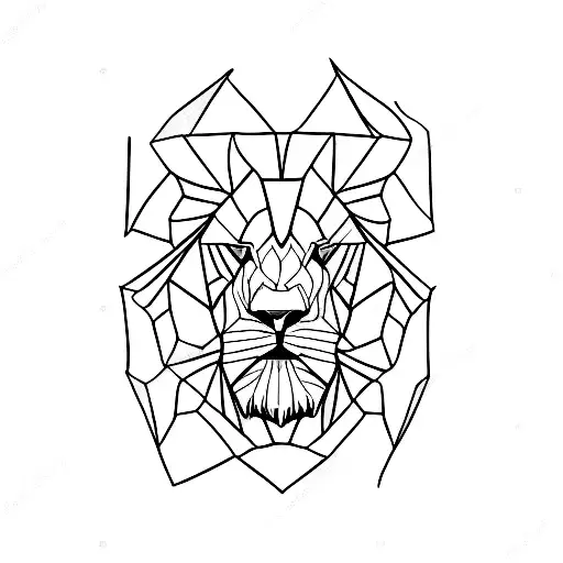 A Lion In A Hexagonal Pattern