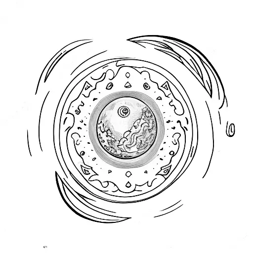 Orange Heart With A Moon Inside