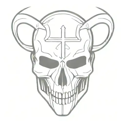 Slaughter To Prevail Mask With Upsidedown Cross In Background