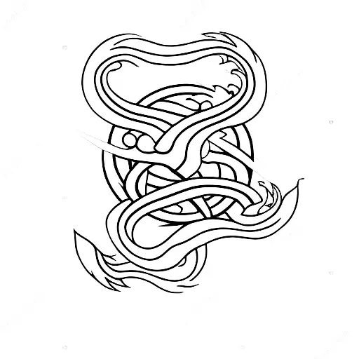 Dragon Encircling An Infinity Symbol