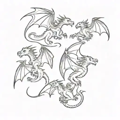 3 Little Dragons Fighting