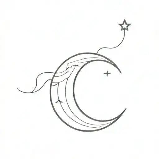 Chalk Piece And Crescent Moon