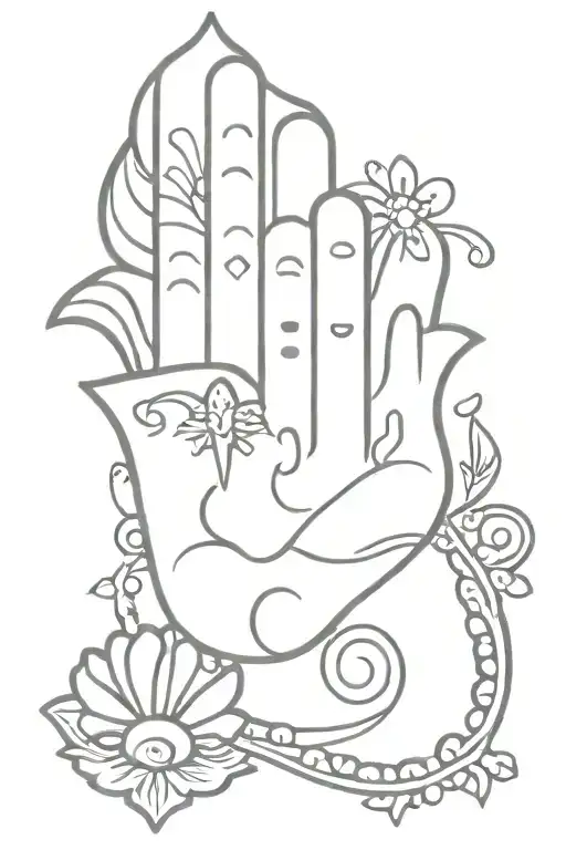 Hamsa Symbol And Seashell Held Delicately