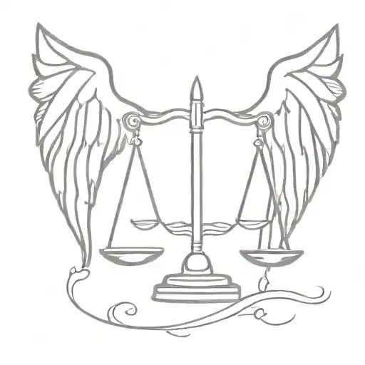 Scales Of Justice With Angel Wings