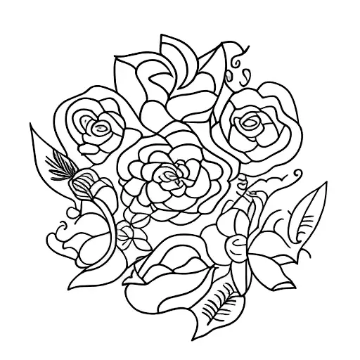 Floral Shoulder Piece Representing A Family Of 9