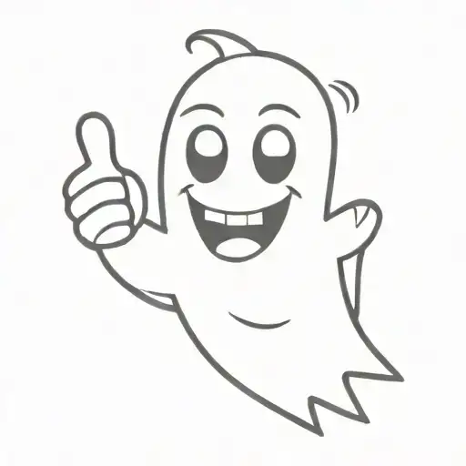Ghost Cartoon With Thumbs Up
