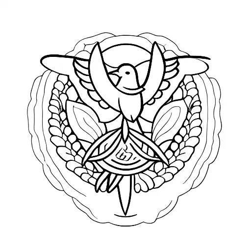 A Minimalist Tattoo Of A Serene Dove With A Mental Health Symbol