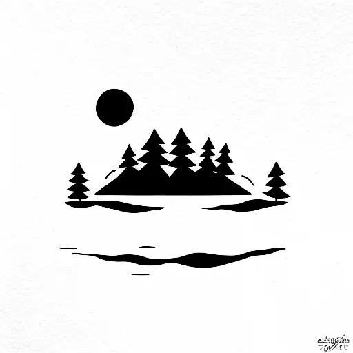 Camp On A Lake In Forest