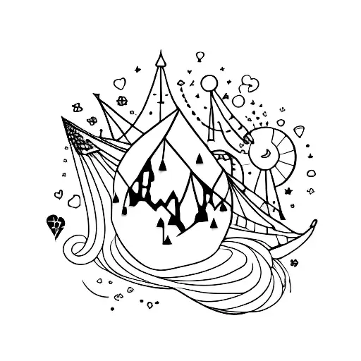 A Silhouette Of The One That Got Away With An Orange Heart In The Background