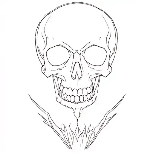 Skull Simple Line Drawing