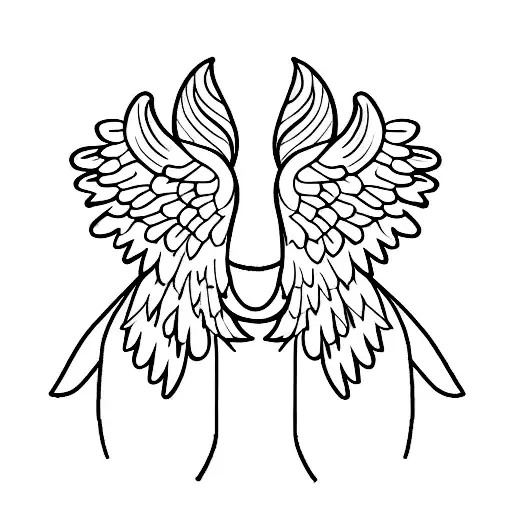 Angel Wings With Ribbon