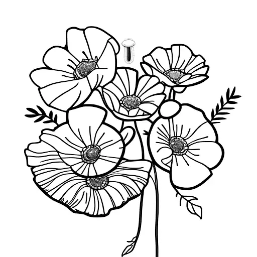 Poppy And Daisy Flower