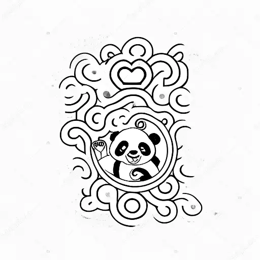 Ck Initial With Panda And Heart