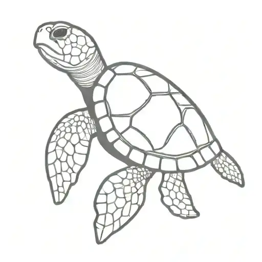 Fine Line Sea Turtle