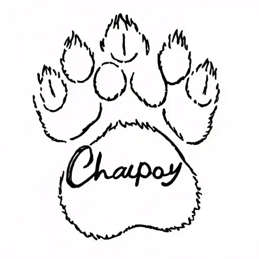 Cat Paw Print With The Name Chapoy Across It