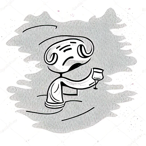 Anthropomorphic Croissant With Standing On A Mountain Of Coffee Beans