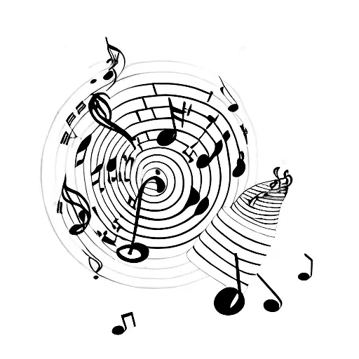 A Coffee Cup With Musical Notes Pouring Out Of It