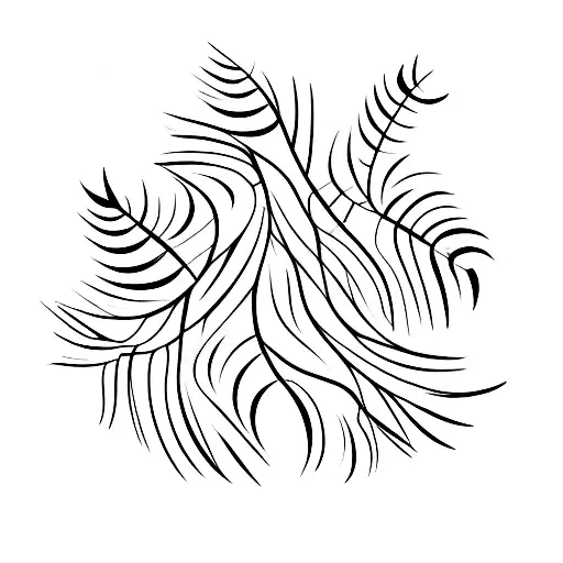 A Minimalist Tattoo Of A Tree Made Up Of Pigeon Feathers