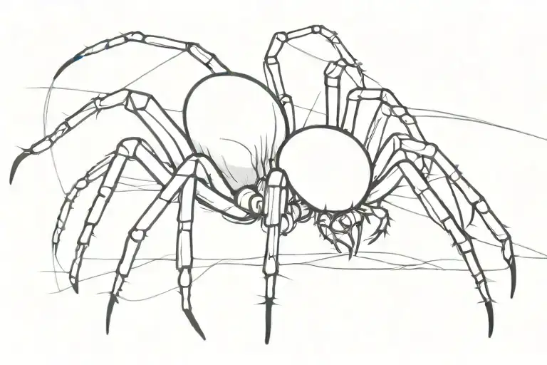 Small Black Spider Just Outlined