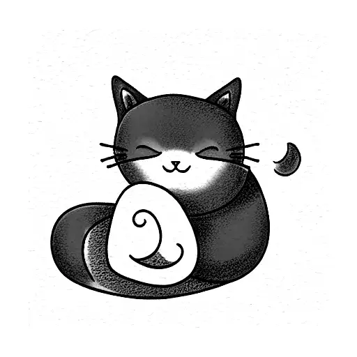 An Orange Cute Cat Sleeping