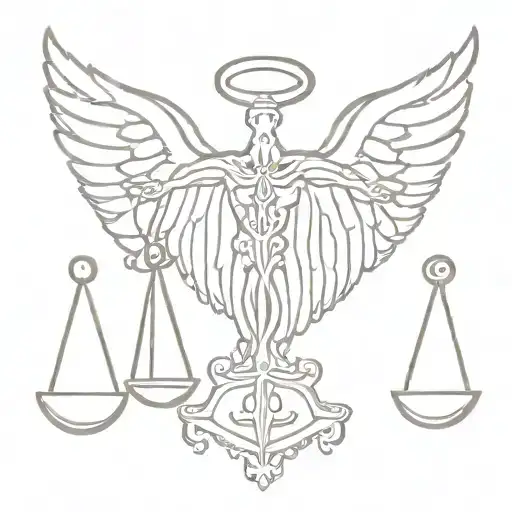 Scales Of Justice With Angel Wings