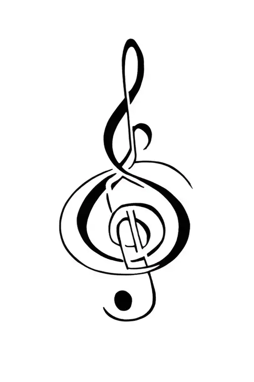 Naruto Inspired Tattoo Featuring Musical Notes Intertwined