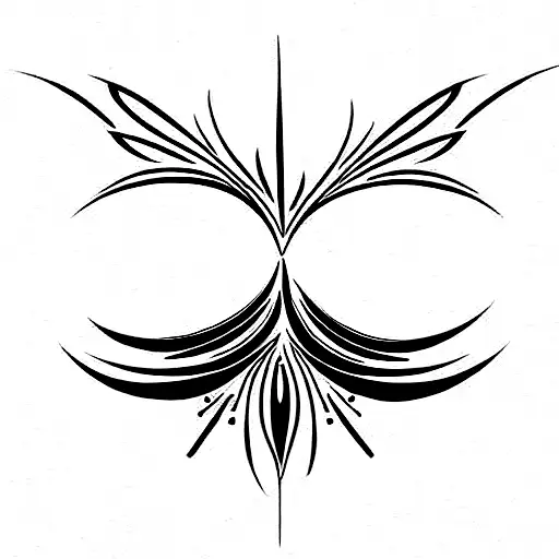Black Tattoo With Elven Ornament And Pattern Expressing The Beauty And Power Of Nature