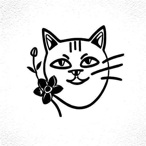 Cat With A Flower