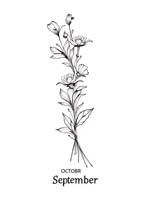 October And September Birth Month Flowers Bouquet Tied