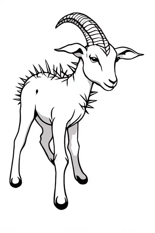 Baby Goat With Spikes All Over Its Body