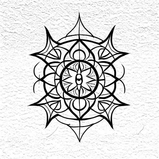 Half Masculine Mandala For Forearm With Twi Black Stripes At The Top