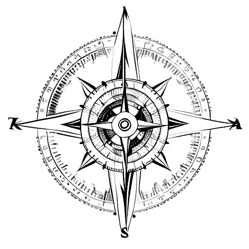 A Compass With A Trail Of Footprints Leading Towards True North