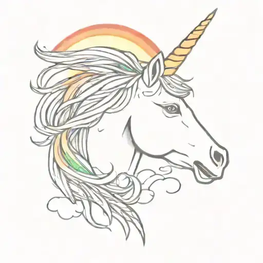 A Magical Unicorn Surrounded By A Rainbow Of Colored Pencils And Paintbrushes