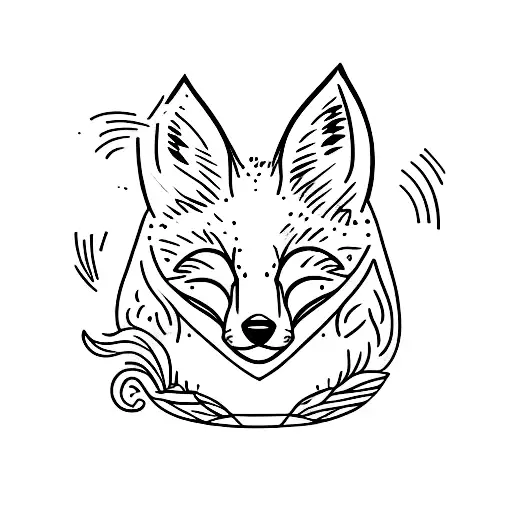 A Minimalist Tattoo Of A Fox Reading A Book
