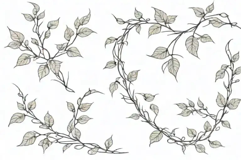 Vine Wrapping With Thorns And Leaves
