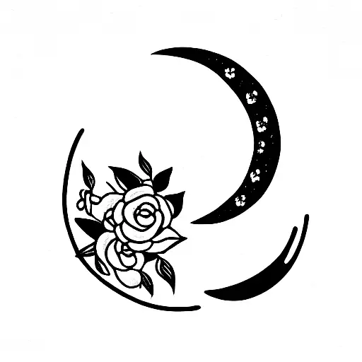 Half Moon With Flowers