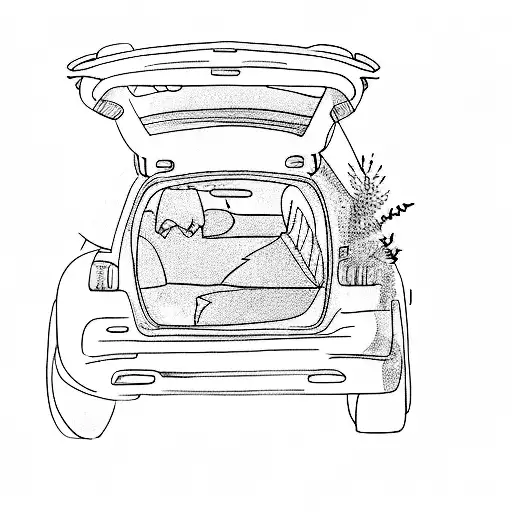 A Car With A Full Moon In The Trunk