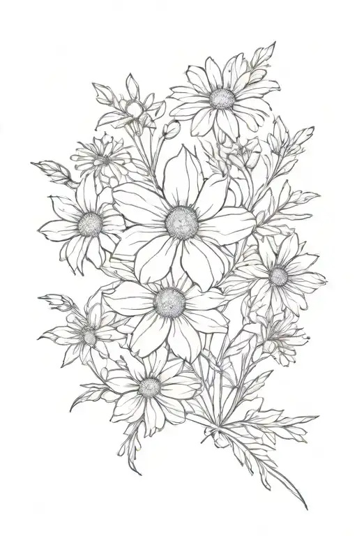 Daisy Larkspur Aster Bouquet