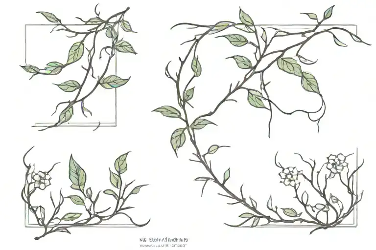 Vine Wrapping With Thorns And Leaves