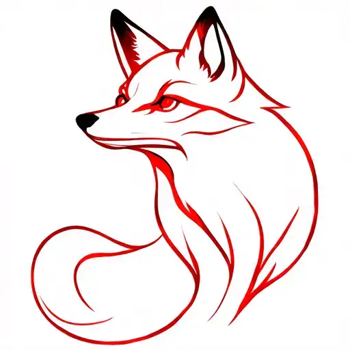 Red Fox Line Art
