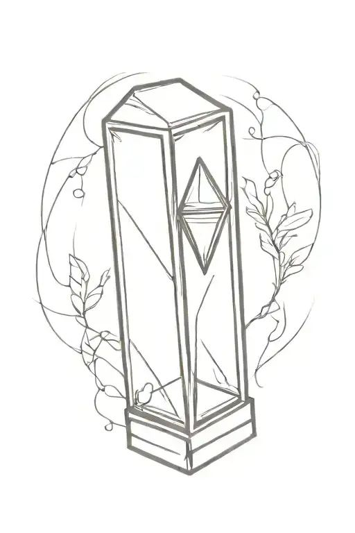 Coffin With Hourglass Within