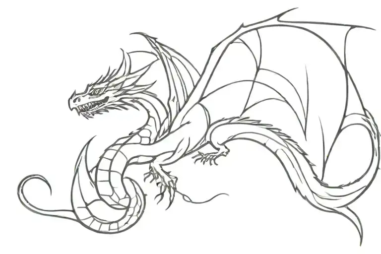 Delicate Shaded Dragon Flying