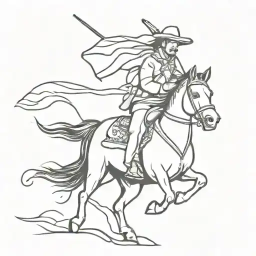 Mexican Revolutionary Soldier On Horse