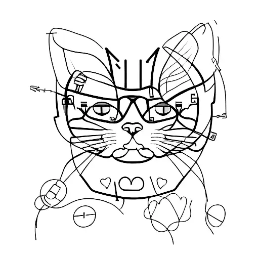 An Electrocardiogram Forming The Shape Of A Cat