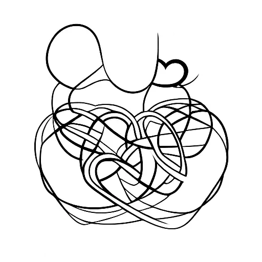 A Minimalist Design Of Intertwined Hearts Representing Love