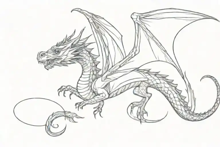 Delicate Shaded Dragon Flying