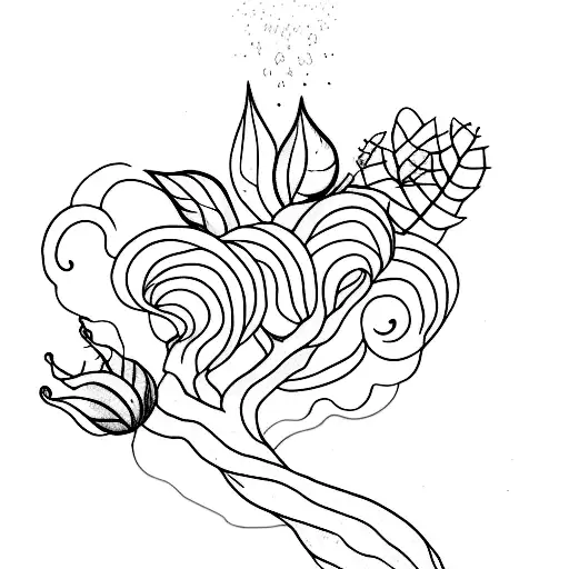 A Minimalist Tattoo Of A Book With Plants Growing Out Of Its Pages